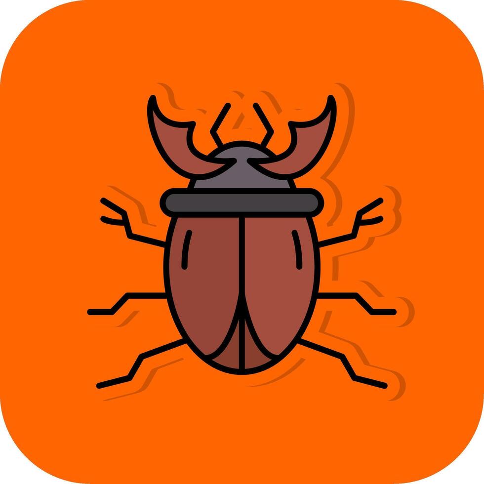 Beetle Filled Orange background Icon vector