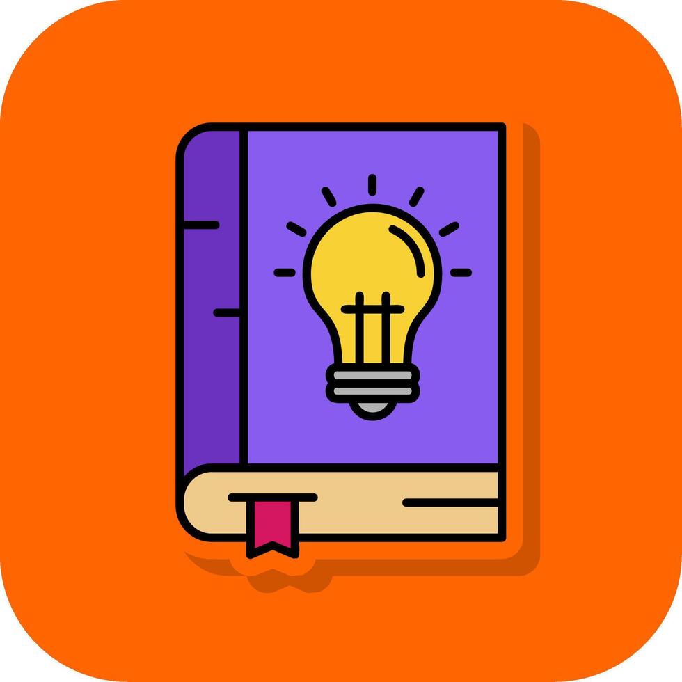 Knowledge Filled Orange background Icon vector