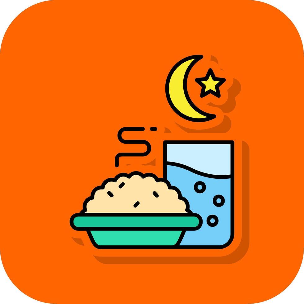 iftar lleno naranja antecedentes icono vector