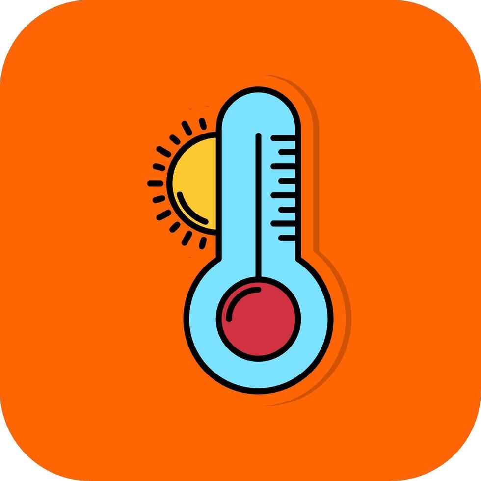 Weather Filled Orange background Icon vector