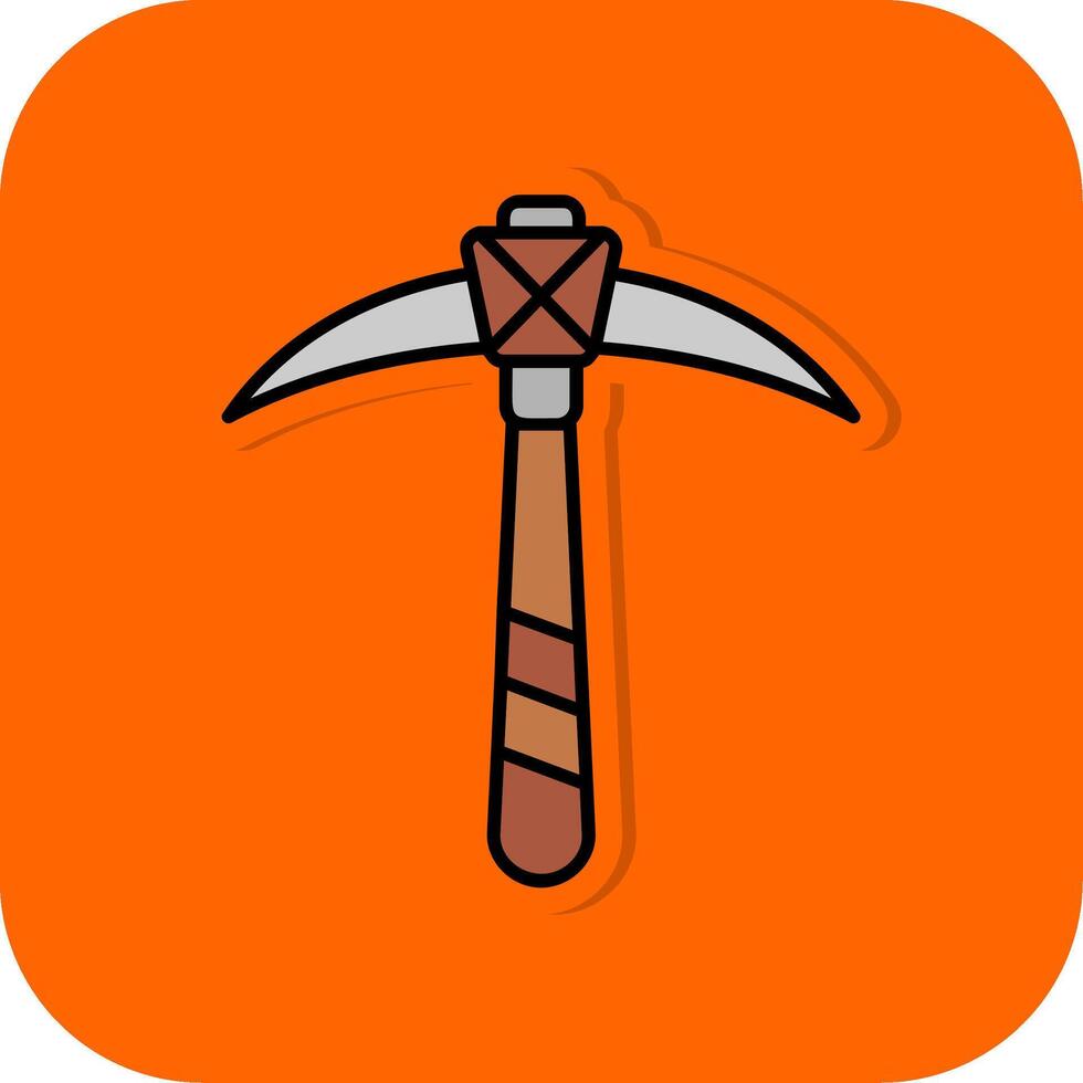 Pick Filled Orange background Icon vector