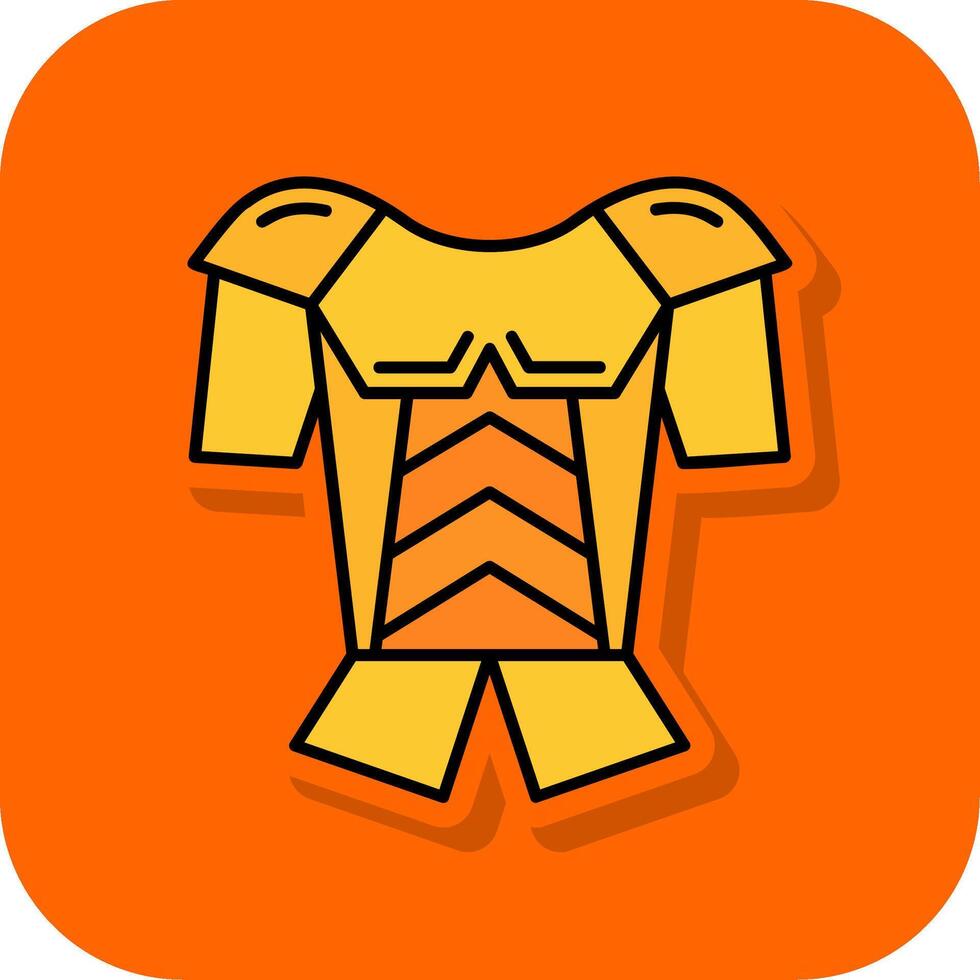 Armor Filled Orange background Icon vector