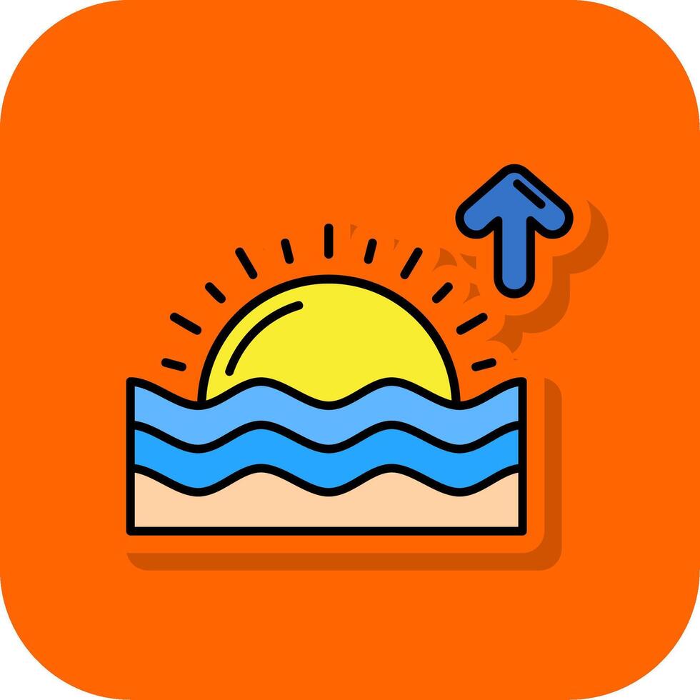 amanecer lleno naranja antecedentes icono vector