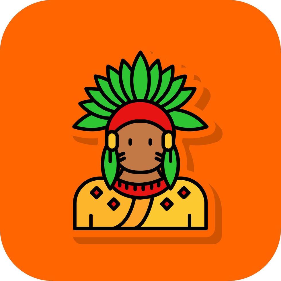 indio lleno naranja antecedentes icono vector