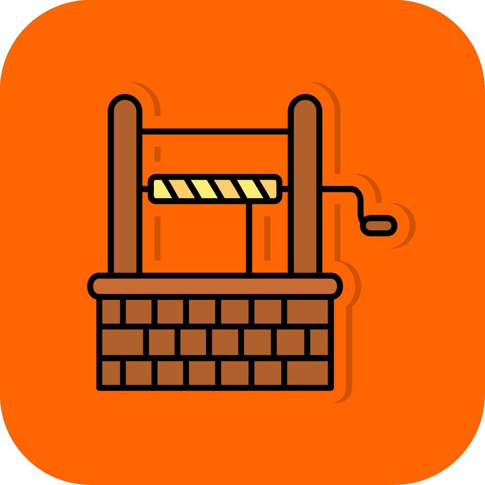 Well Filled Orange background Icon vector