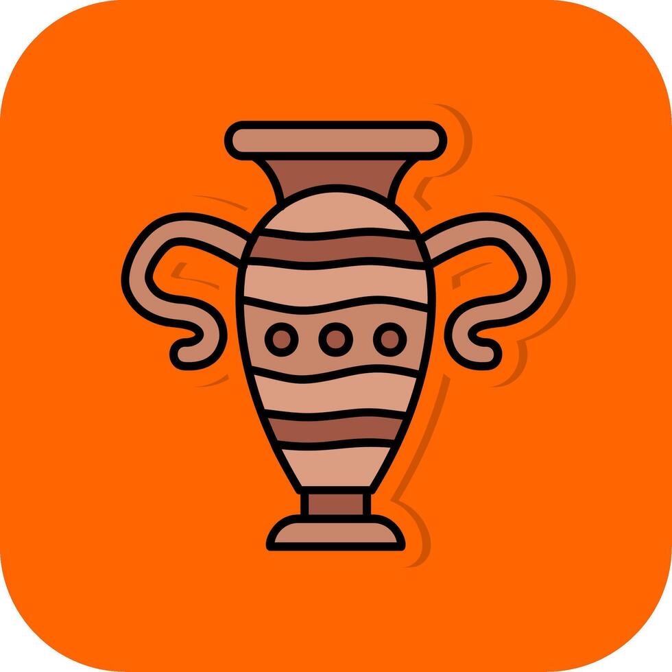 Vase Filled Orange background Icon vector