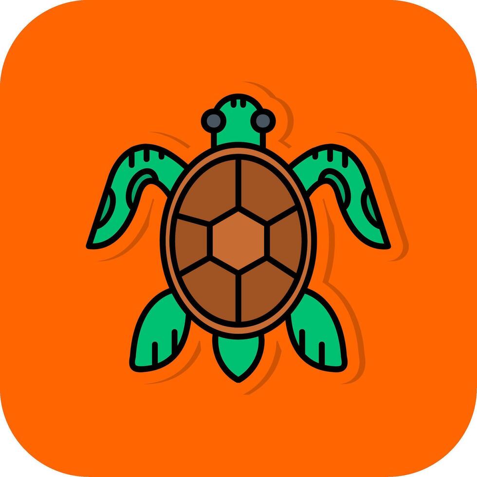 Turtle Filled Orange background Icon vector