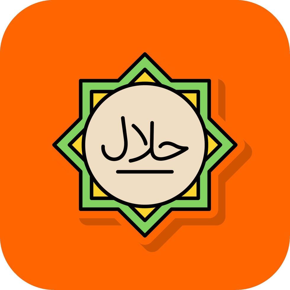 halal lleno naranja antecedentes icono vector
