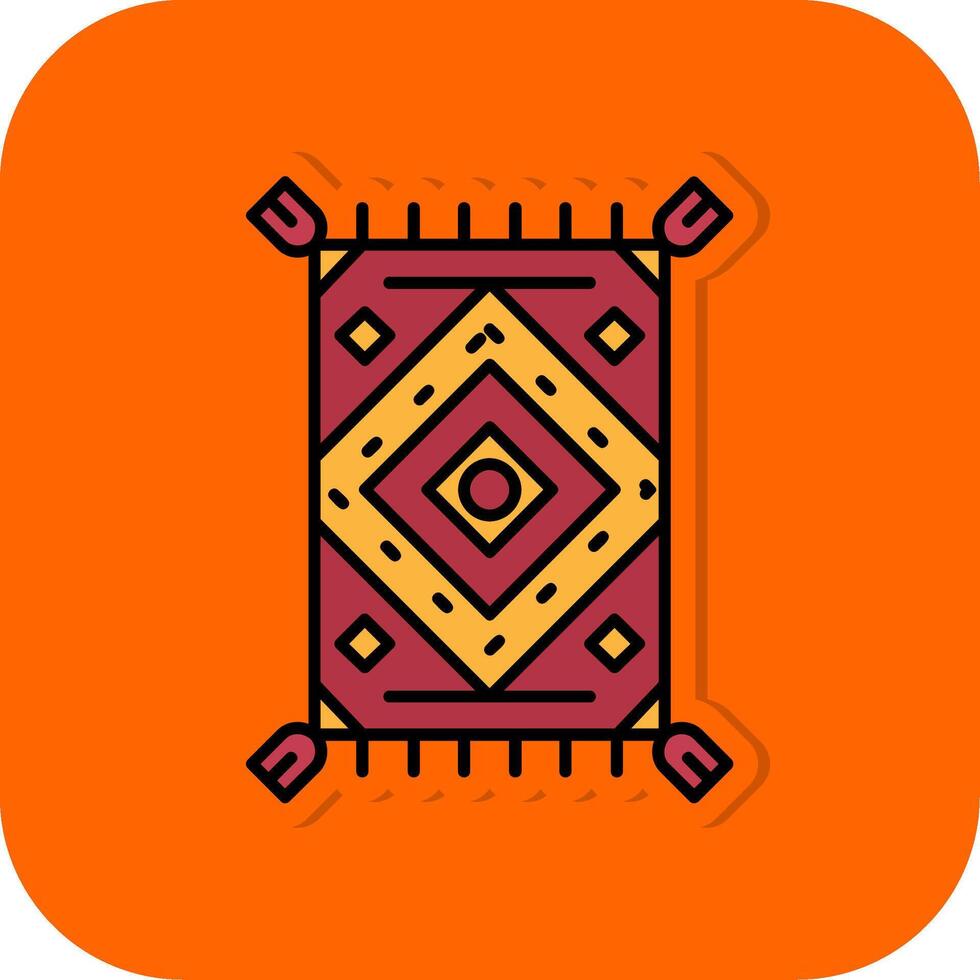 Rug Filled Orange background Icon vector