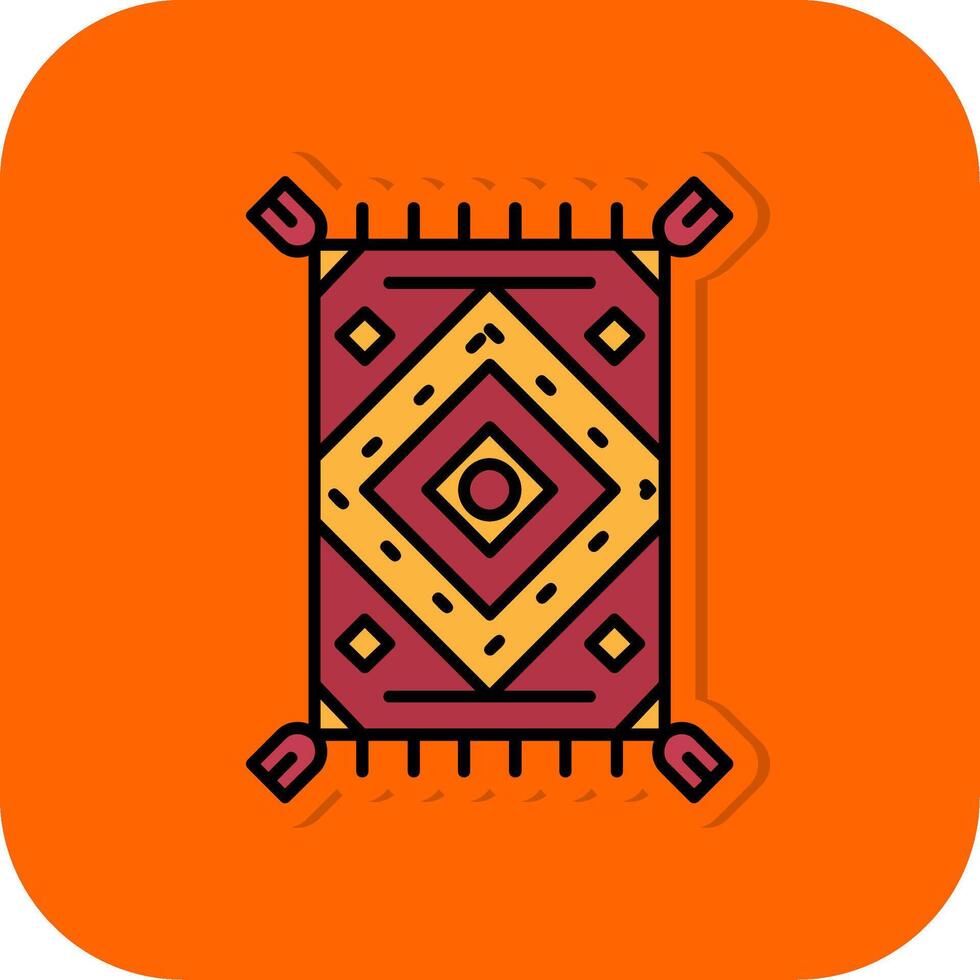 alfombra lleno naranja antecedentes icono vector