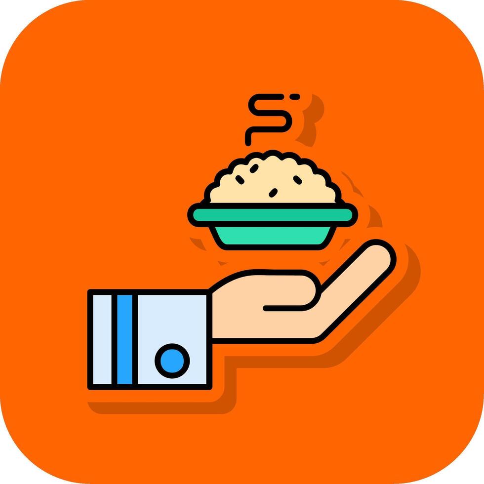 Give Filled Orange background Icon vector