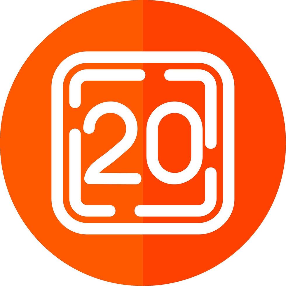 Twenty Line Red Circle Icon vector