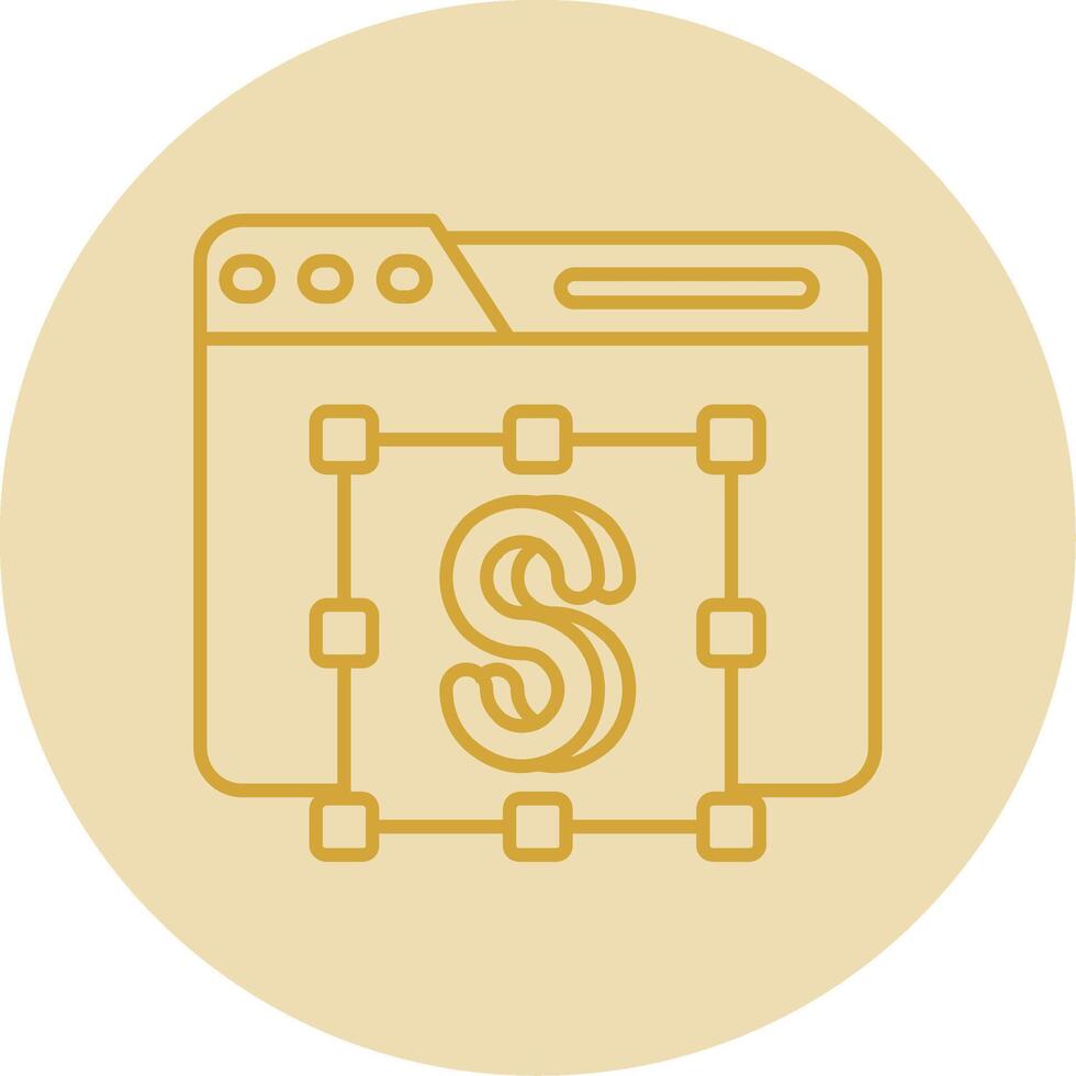 Text editor Line Yellow Circle Icon vector