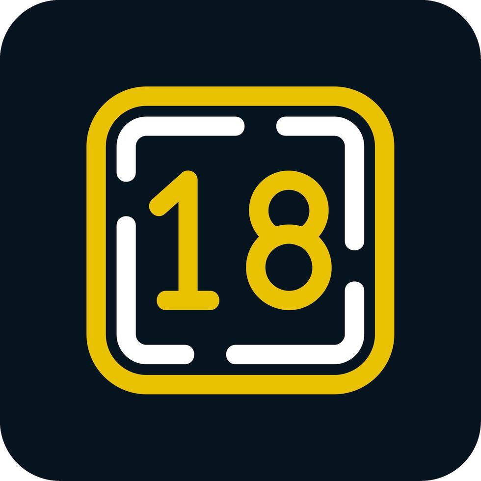 Eighteen Line Yellow White Icon vector