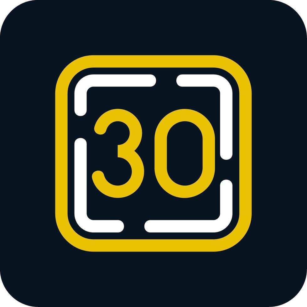 Thirty Line Yellow White Icon vector