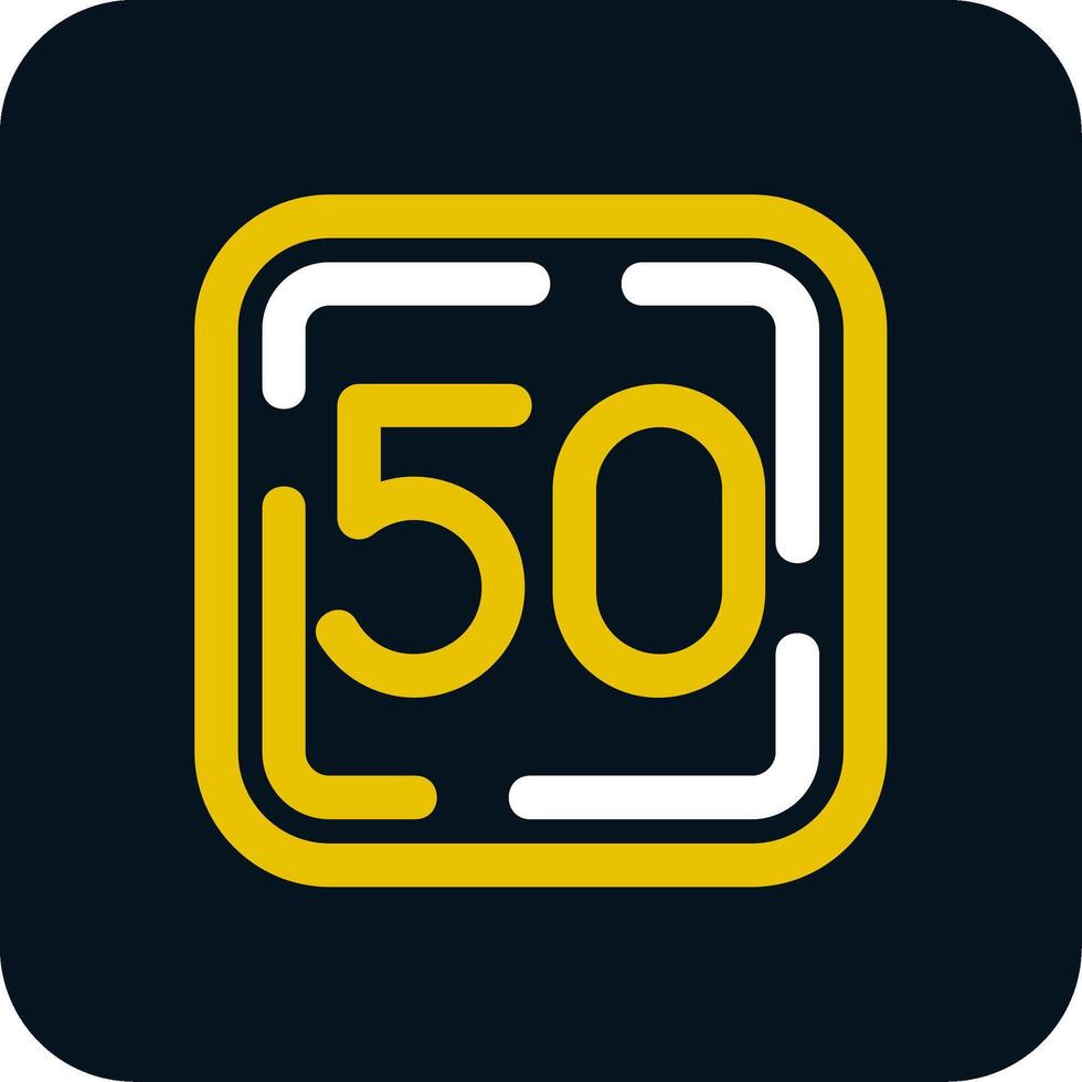 Fifty Line Yellow White Icon vector