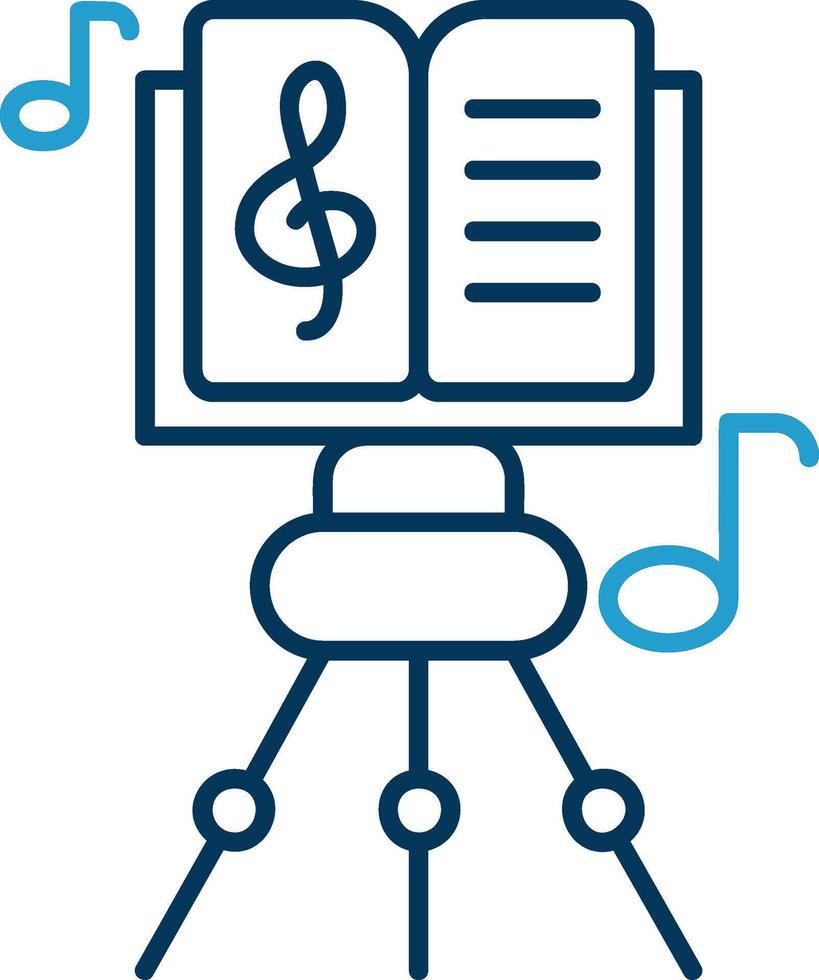 Music score Line Blue Two Color Icon vector