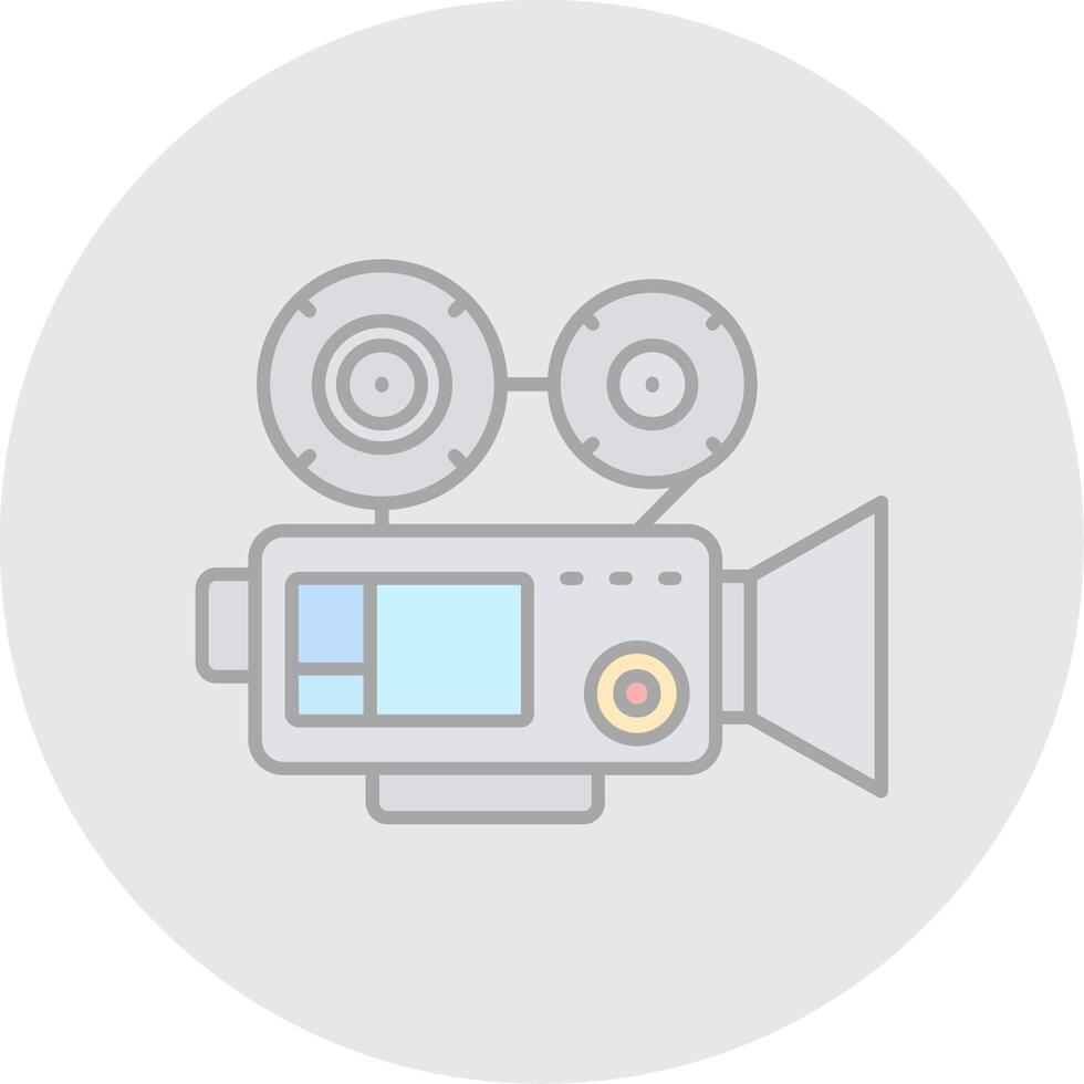 Video camera Line Filled Light Circle Icon vector