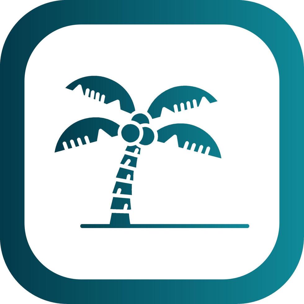 Palm tree Glyph Gradient Round Corner Icon vector