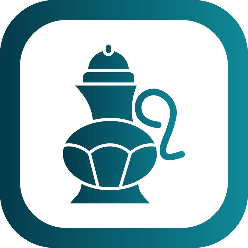 Tea pot Glyph Gradient Round Corner Icon vector