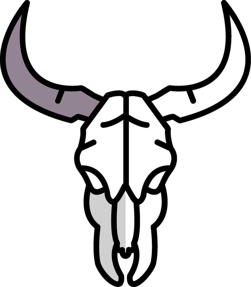 Bull skull Filled Half Cut Icon vector