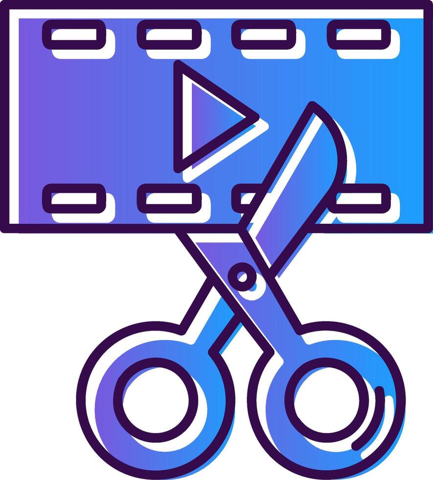 Video editor Gradient Filled Icon vector