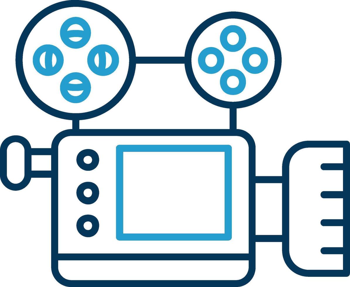 Video camera Line Blue Two Color Icon vector