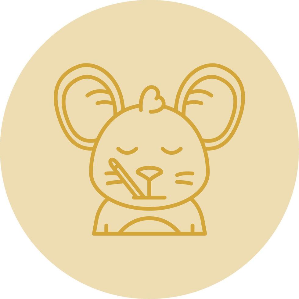 Sick Line Yellow Circle Icon vector
