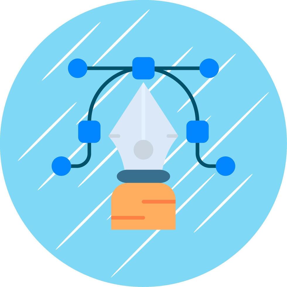 Pen tool Flat Blue Circle Icon vector