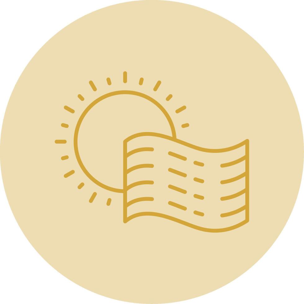Fog Line Yellow Circle Icon vector