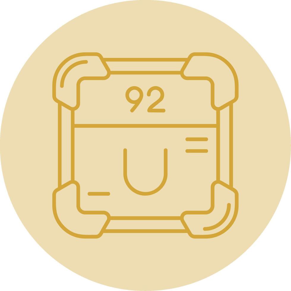 Uranium Line Yellow Circle Icon vector