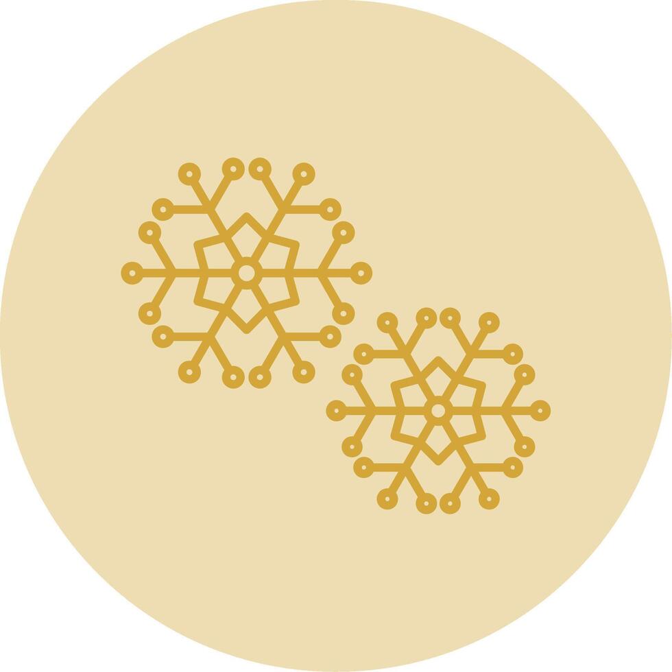 Snowflakes Line Yellow Circle Icon vector