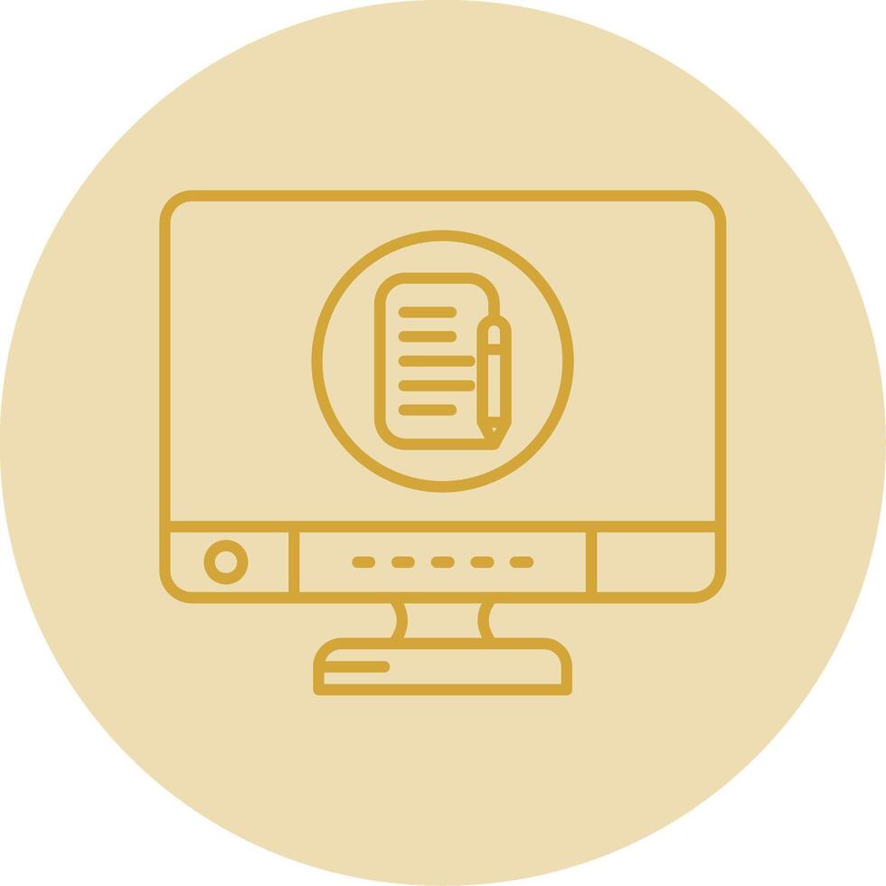 Edit Line Yellow Circle Icon vector