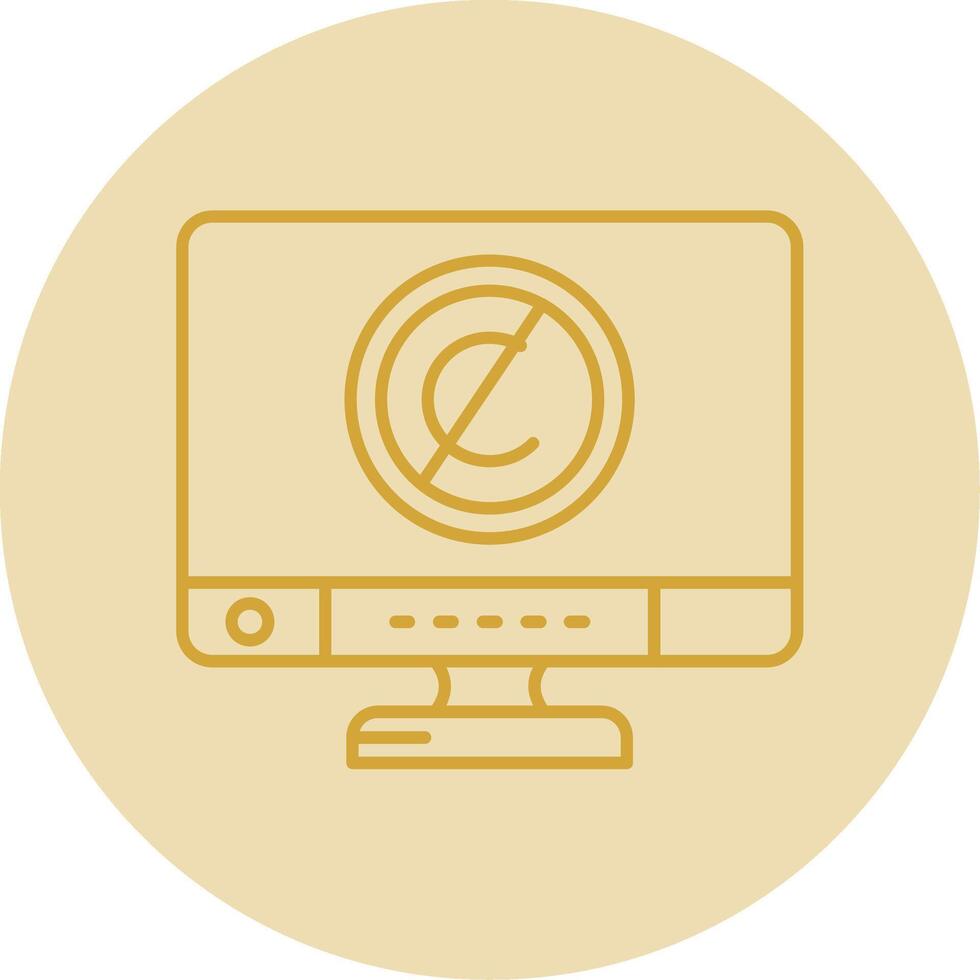 Copyright Line Yellow Circle Icon vector