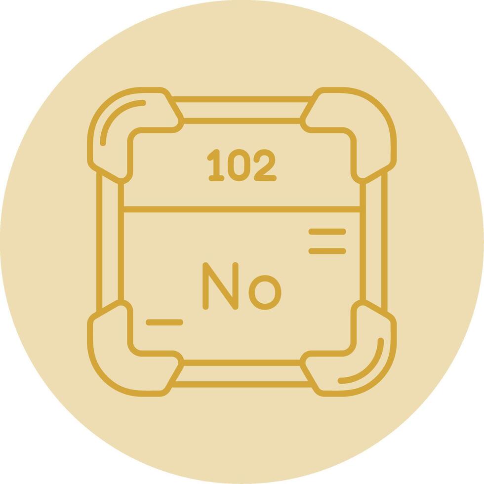 Nobelium Line Yellow Circle Icon vector