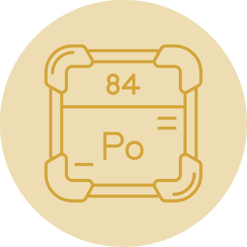 Polonium Line Yellow Circle Icon vector