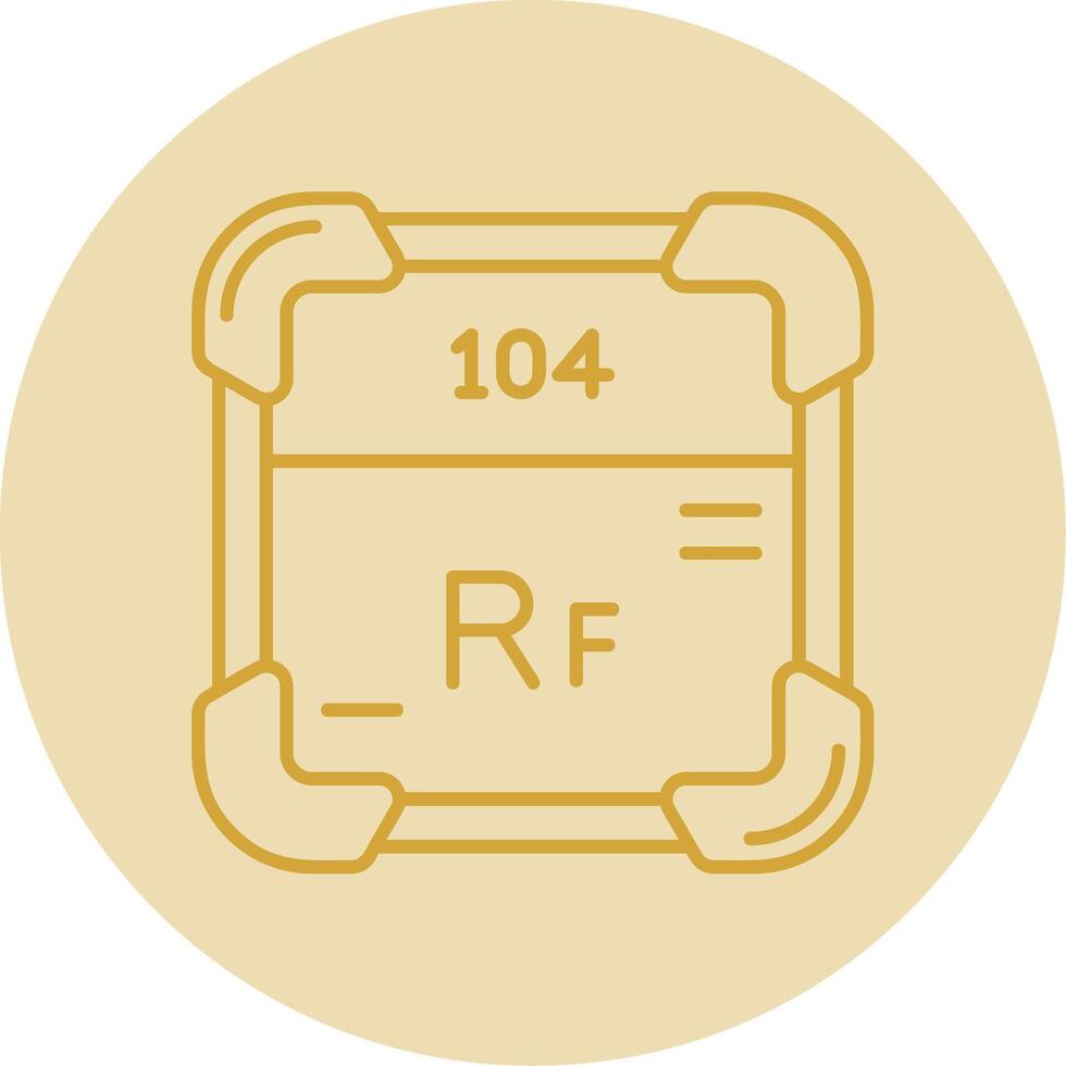 Rutherfordium Line Yellow Circle Icon vector