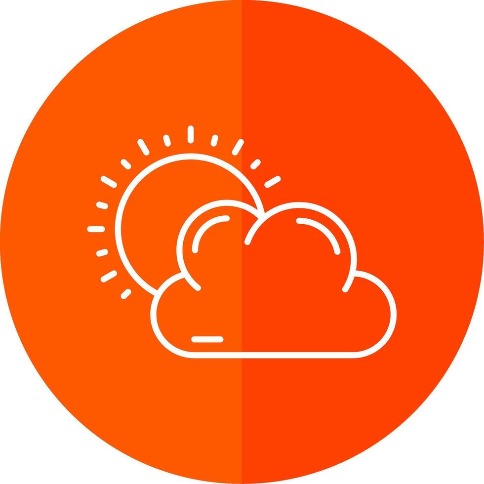 Weather Line Red Circle Icon vector