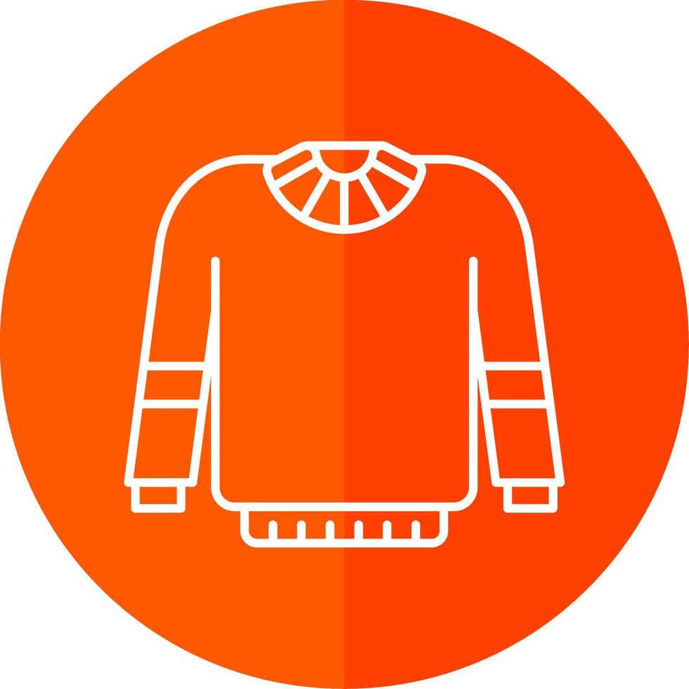 Sweater Line Red Circle Icon vector