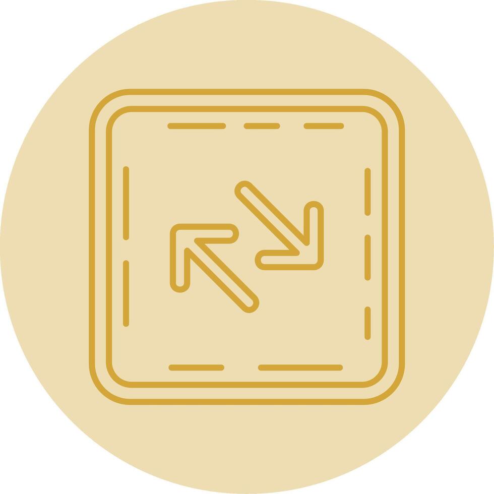 Swap Line Yellow Circle Icon vector
