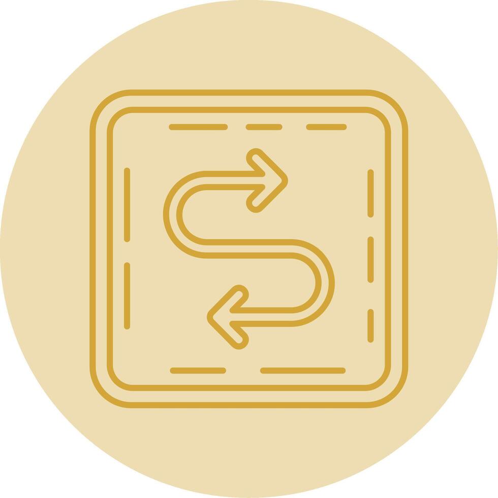 Zigzag Line Yellow Circle Icon vector