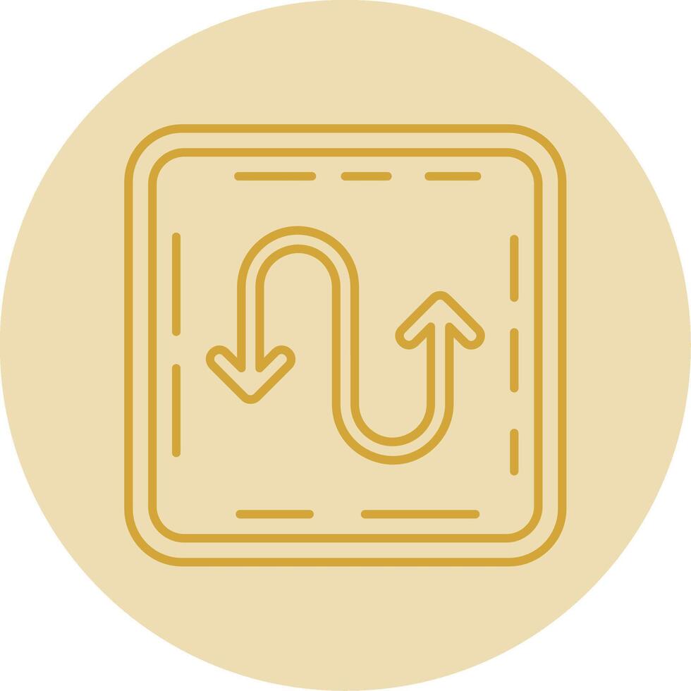 Zigzag Line Yellow Circle Icon vector
