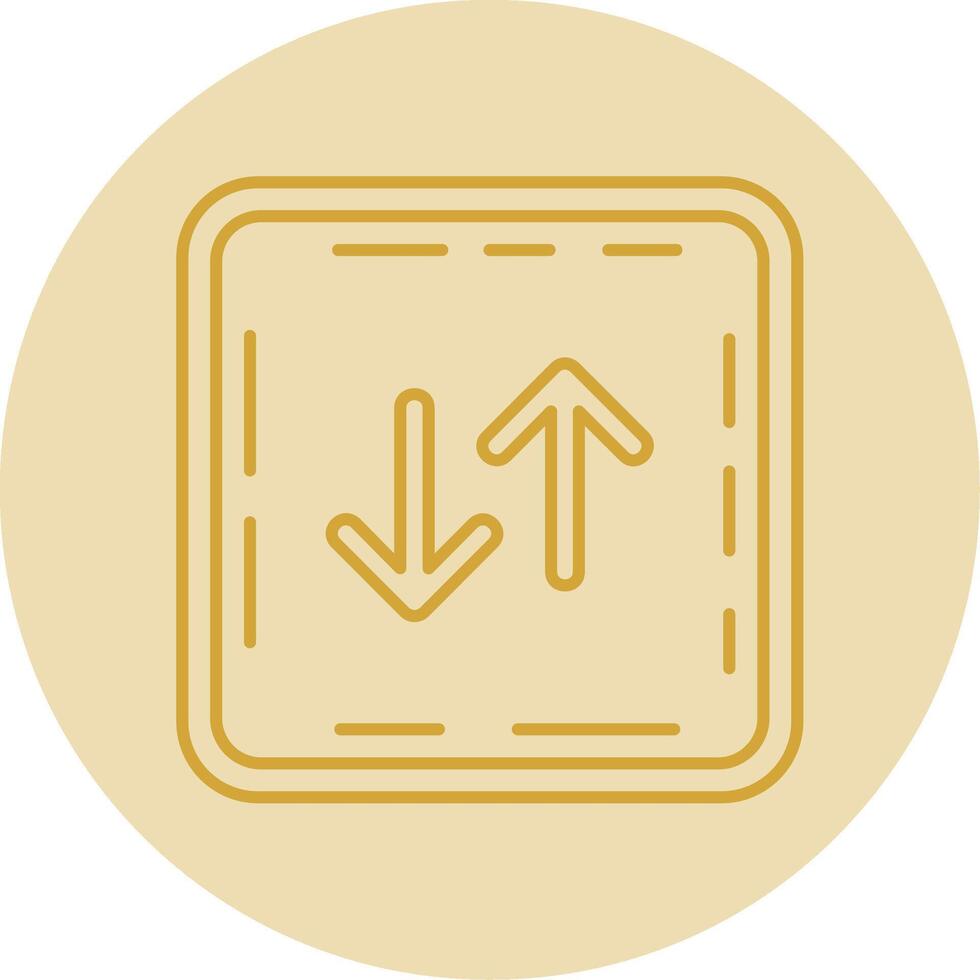 Swap Line Yellow Circle Icon vector