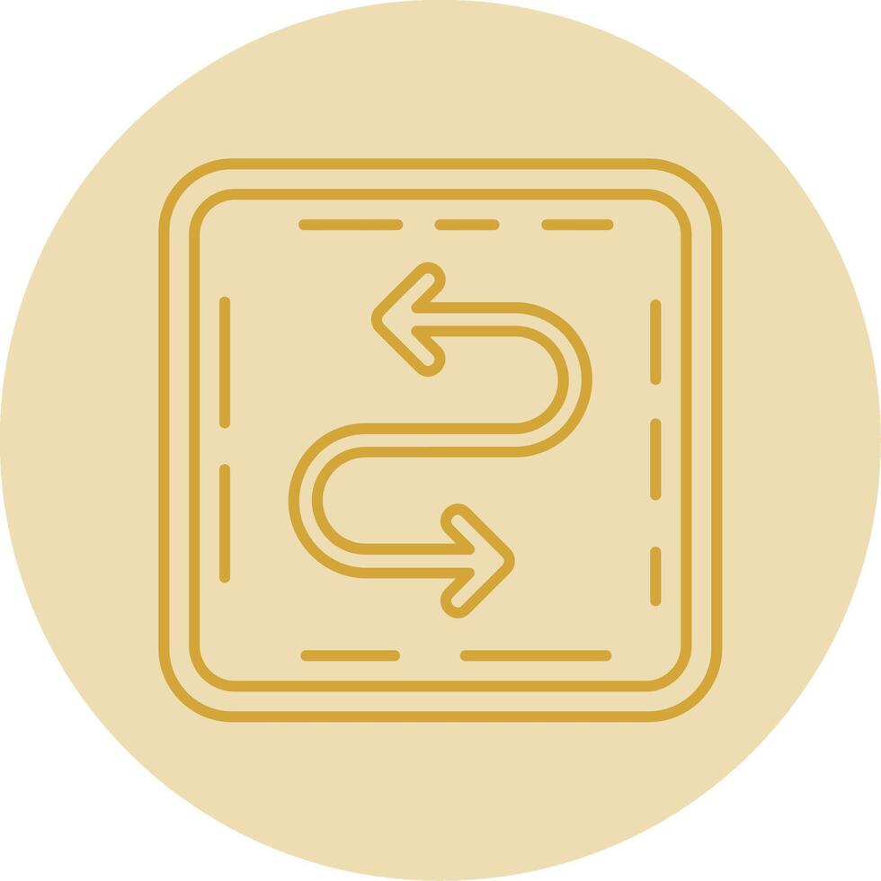 Zigzag Line Yellow Circle Icon vector