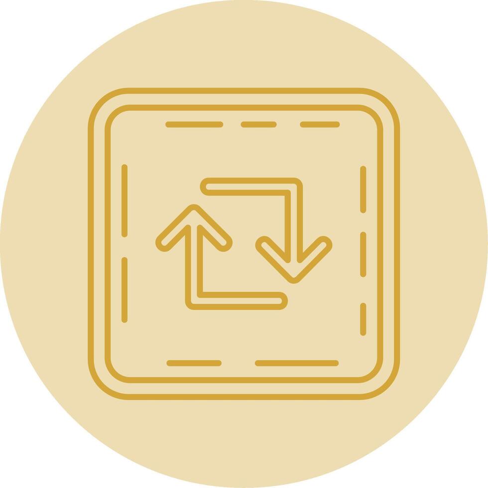 Loop Line Yellow Circle Icon vector