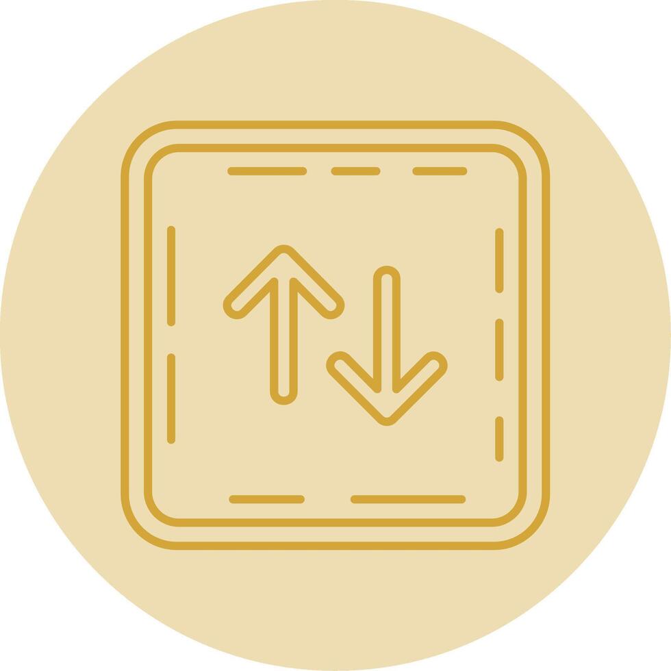 Swap Line Yellow Circle Icon vector
