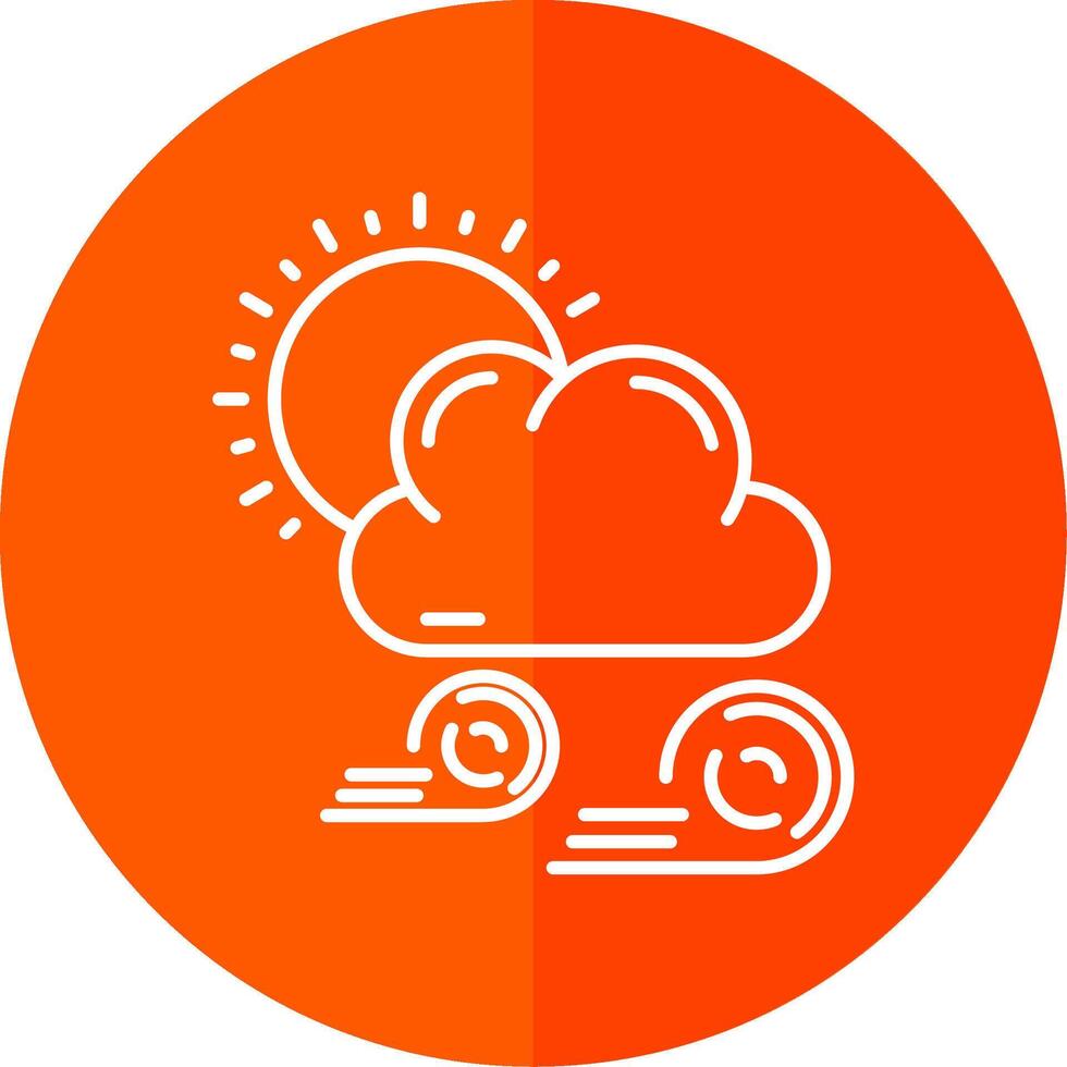 Weather Line Red Circle Icon vector