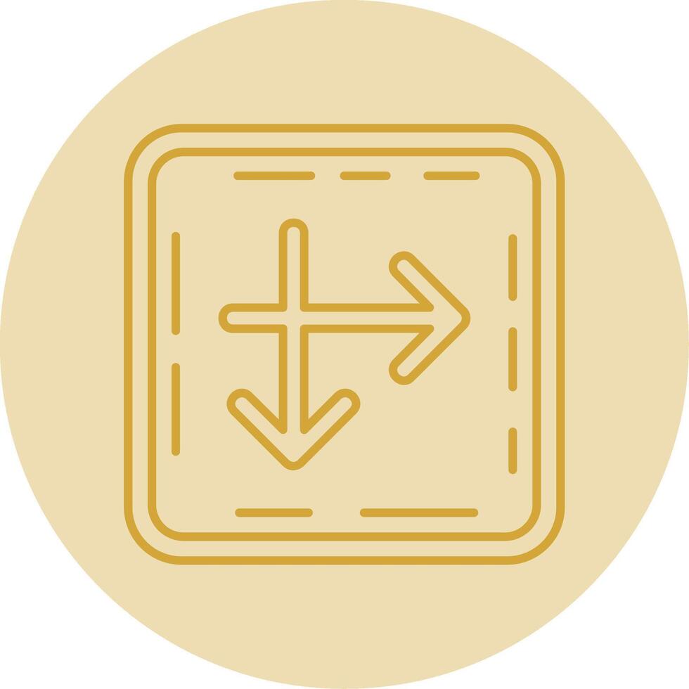 intersecarse línea amarillo circulo icono vector