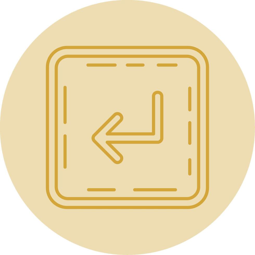 Turn Line Yellow Circle Icon vector