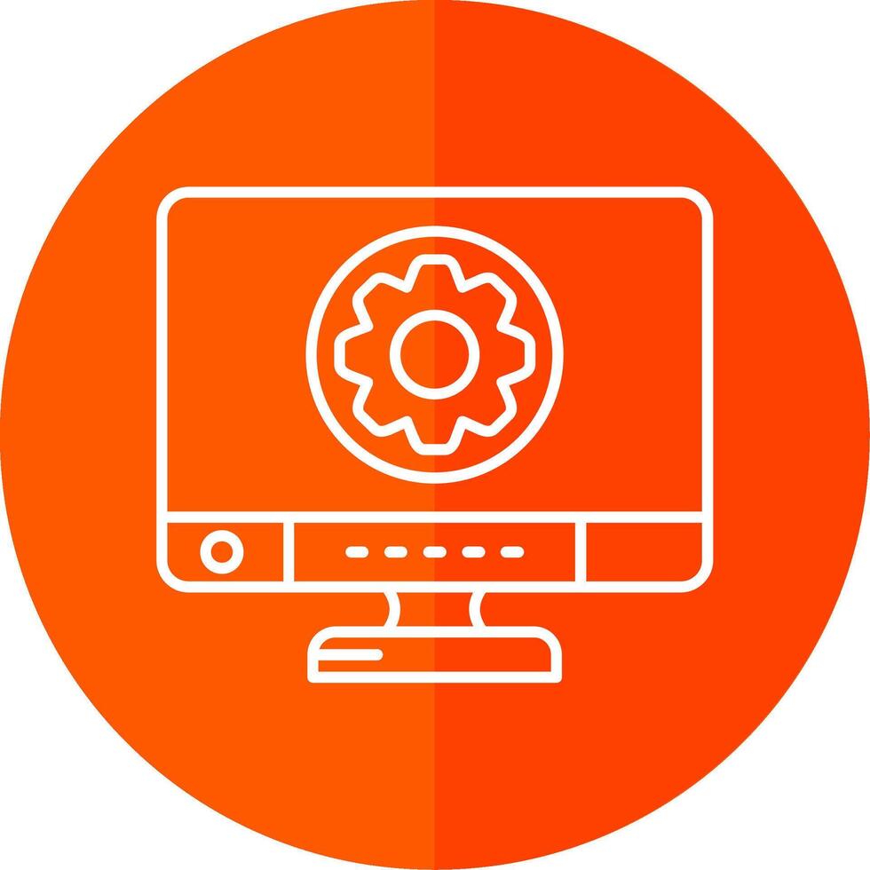 Settings Line Red Circle Icon vector
